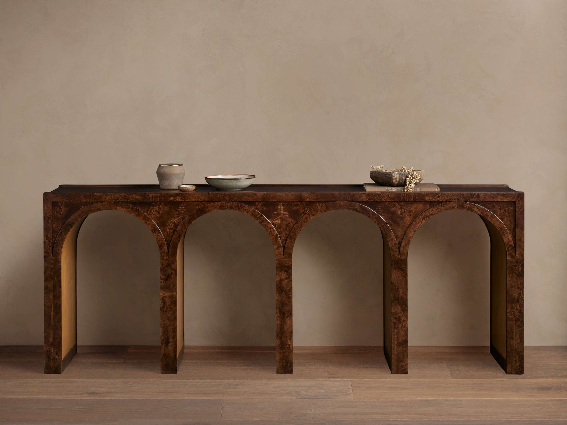 Table console en loupe de Hattie