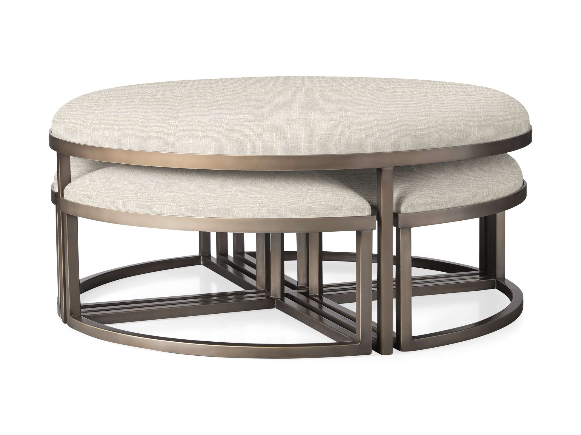 Pouf rond gigogne rembourré Palmer